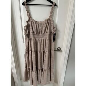BEAUTIFUL NWT!! Beige Women's Plus Size Dress 3X Madden Girl Stretch